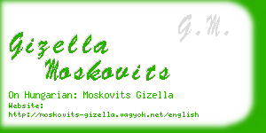 gizella moskovits business card